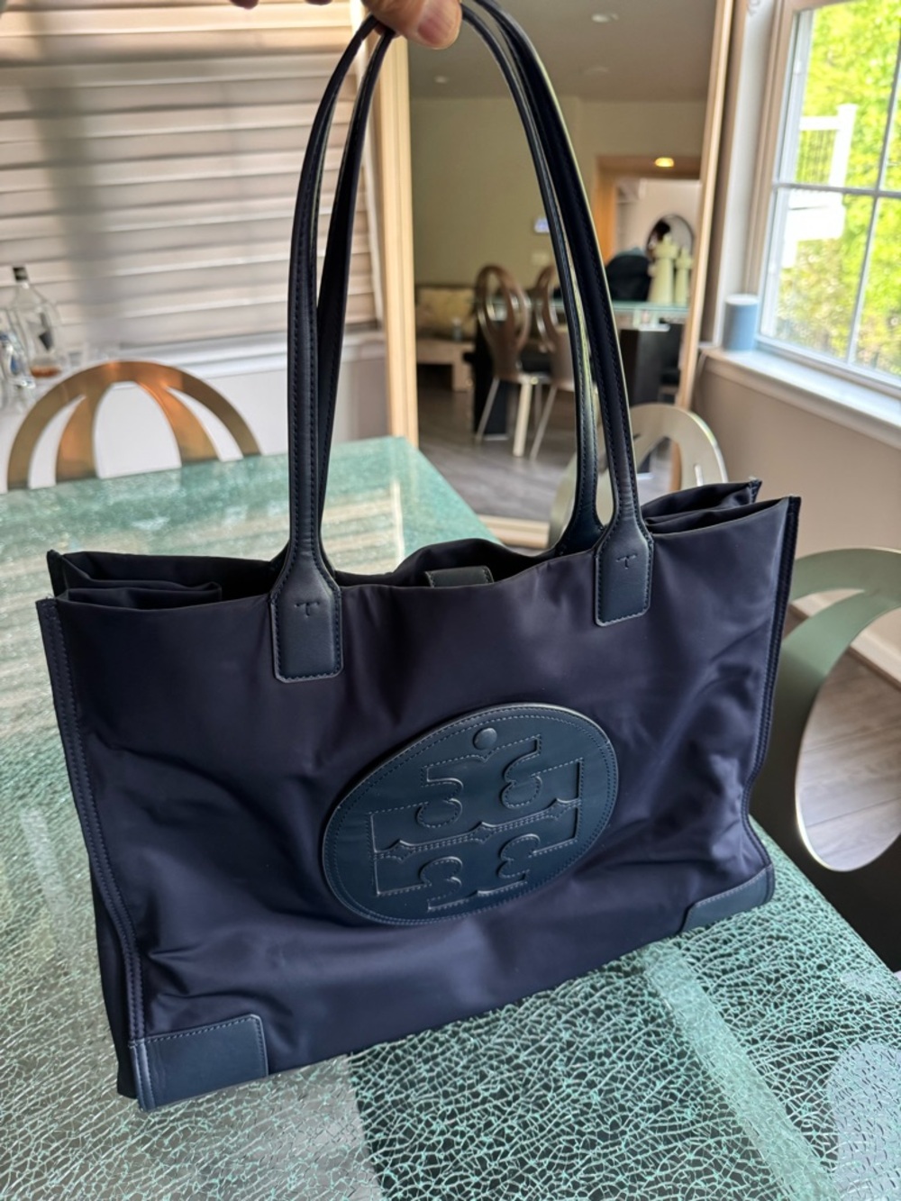 Tory Burch Navy Reva Nylon Tote‎
